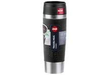 Emsa N20220 Travel Mug Classic Gobelet isotherme 0,5 l | Bouchon à vis confortable | Acier inoxydable | 6 h chaud et froid 12 h | 100% étanche | Passe au lave-vaisselle | Ouverture à 360° | Noir
