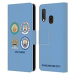 Head Case Designs Officially Licensed Manchester City Man City FC 125 Years Historic Crest Evolution Leather Book Wallet Case Cover Compatible With Samsung Galaxy A20e (2019)