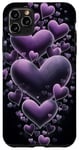 Coque pour iPhone 11 Pro Max violet coeur filles