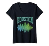 Womens Houston Texas TX | Skyline V-Neck T-Shirt