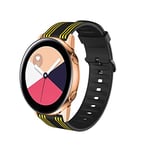New Watch Straps 20mm For Huami Amazfit GTS/Samsung Galaxy Watch Active 2 / Huawei Watch GT2 42MM Striped Silicone Strap(Orange) (Color : Black yellow)