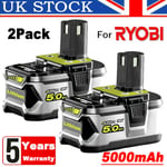 2X Battery 18V 5.0AH For Ryobi One+ Plus P108 Lithium RB18L50 RB18L40 P104 P780
