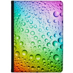 Azzumo Rainbow Water Droplets Faux Leather Case Cover/Folio for the Lenovo Smart Tab P10 10.1 (2019)