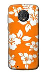 Hawaiian Hibiscus Orange Pattern Case Cover For Motorola Moto G6