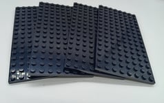 LEGO 8x16 BLACK x 4 Base Plate  8x16 STUDS (PINS)  Brand New