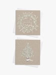 John Lewis Mistletoe Wreath & Tree Large Charity Christmas Cards, Box of 8