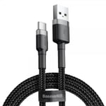 Baseus Kabel Cafule Cable USB-A/USB-C 3m Grå Svart