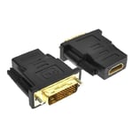 INECK® adaptateur DVI vers HDMI | fiche DVI mâle (24+1) vers prise HDMI femelle | HD TV 1080p | 3D Ready | vidéoprojecteur PS3 etc.