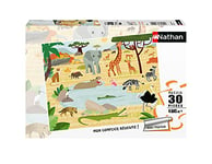 Nathan - Puzzle Enfant - 30 pièces - Les animaux de la savane - Fille ou garçon dès 4 ans - Puzzle de qualité supérieure - Carton épais et résistant - Animaux - 86383