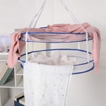 Akwind 2PCS Round Sweater Drying Rack Folding 2 layer Double Hanging Clothes Laundry Basket Dryer Windproof Drying Clothes Net