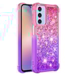 SKALO Samsung A15 5G Kvicksand Glitter Hjärtan TPU-skal - Rosa-L multifärg