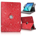 Etui de Protection et Support (Dimensions 27,5cm x 19cm), Diamant Rouge pour Tablette Lenovo Tab 10-X103F 10,1 pouces