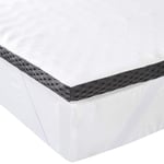 Amazon Basics Surmatelas de Mousse à Mémoire de Forme avec Sangles, 140 x 190 x4 cm, Blanc