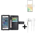 Wallet Case Cover for Samsung Galaxy A33 5G + headphones black screen protector