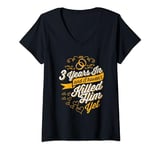 Womens 3 Year Anniversary Gift Idea for Her - 3 Years Marriage V-Neck T-Shirt