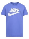 Nike Kids Boys Futura Evergreen Shorts Sleeve T-Shirt - Light Blue, Blue, Size 6-7 Years