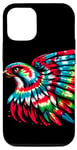iPhone 15 Pro Cool Falcon Bird Spirit Animal Illustration Tie Dye Art Case