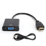HD Multimedia Interface till VGA-konverteringskabel med 3,5 mm ljud för Chromebook/Raspberry Pi/XboxBlack