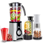 Jug Blenders, Uten Smoothie Blender 1.25L, 5-in-1 Multi-Functional Smoothie Maker and Mixer for Juicers Fruit Vegetable 380W Automatic Blender Ice Crusher with 22,000 RPM/Min