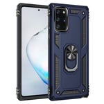 GOGME Case for Samsung Galaxy S20 FE 5G/S20 Fan Edition, Metal Ring Support [Compatible Magnetic Car Mount] Heavy Duty Armor Shockproof Cover, Silicone TPU + Hard PC Case. Navy blue