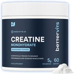Bettervits Creatine Monohydrate Powder | Micronised | Pre & Post Workout | Unfla