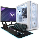 Pack PC Gamer Vibox VI-104 22 Écran AMD Ryzen 3200GE Processeur 4GHz Radeon Vega 8 Graphique 16Go RAM 480Go SSD Windows 11 WiFi