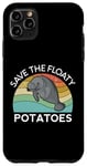 Coque pour iPhone 11 Pro Max Save The Floaty Potatoes Manatee Ocean Sea Chubby Retro Swim