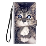 Thoankj Samsung J5 2016 Case, J5 2016 Samsung Phone Case Wallet Shockproof Slim Flip Leather Cover with Magnetic Stand Card Holder Silicone Protective Case for Samsung Galaxy J5 2016 Cute Cat