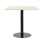 Cafébord Kvadrat - Runt pelarstativ, Storlek 80x80 cm, Bordsskiva Björk, Stativ Svart