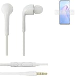 Headphones for Oppo Reno8 Global headset in ear plug white