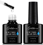 Gelike Ec 6 in 1 Gel Nail Glue for Clear Nail Tips Extra Strong Duo 2X8Ml, Need