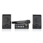 PARTY LJUS&amp;LJUD PARTY-KA100 - Karaoke kit: 1 förstärkare 2x50W, 2 högtalare, 1 mikrofon - 76dB - Bluetooth, USB