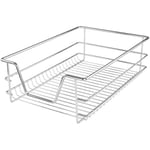 Tiroir télescopique de cuisine largeur 40 cm charge max 20 kg rails inclus panier de rangement coulissant métal chromé