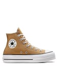 Converse Womens Lift Hi Top Trainers - Brown, Brown, Size 8, Women