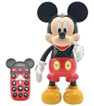Lexibook Disney-Robot Mickey bilingue Français/Anglais, 100 Quiz éducatifs, Effets de lumière, Danse, programmable, articulé, Noir/Rouge, MCH01i1, Moyen