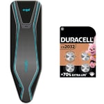 Minky Ergo Extra Thick Elasticated Replacement Ironing Board Cover, Black, 122 x 38 cm & DURACELL 2032 Lithium Coin Batteries 3V (4 Pack) - Up to 70% Extra Life - Baby Secure Technology