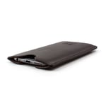 Dockem Executive Sleeve for iPhone 12 Mini, iPhone SE 2020, iPhone 8, 7, 6 & 6S: Slightly Padded Premium Synthetic/Vegan Leather with Microfiber Lining, Slim, Simple, Slip-on Case [Dark Brown]