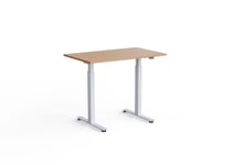 Wulff Höj och sänkbart skrivbord 100x60cm, 2 motorigt, 7 års garanti Färg på stativ: Vit - bordsskiva: Ek laminatskiva