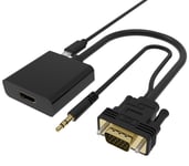 HDMI til VGA kabel med lyd - 1 m