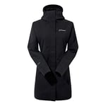 Berghaus Women's Omeara Long Length Waterproof Shell Jacket, Durable, Breathable Rain Coat, Black, 12