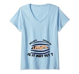 Womens Excuse Me Is It May Yet Pregnancy Twins Announcement V-Neck T-Shirt
