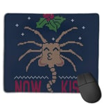 Alien Facehugger Mistletoe Now Kiss Christmas Knit Pattern Customized Designs Non-Slip Rubber Base Gaming Mouse Pads for Mac,22cm×18cm， Pc, Computers. Ideal for Working Or Game