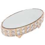 Glass Cake Stand, Rose Gold Cake Stand Crystal Tray for Wedding Birthday Party Dessert Cake Display(Oval)