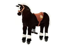 Animal Riding Cheval Maharaja (pour Enfants à partir de 3 Ans, Hauteur de Selle 56 cm, avec roulettes) ARP001S, ZRP001S, Noir, S