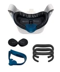 VR Cover Fitness Facial Interface Bracket & Foam Comfort Replacement with Lens Protector Cover for Oculus/Meta Quest 2 (Dark Blue & Black + Comfort Foam)
