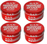 4 X Dax Hair Dress Wax Red Wave and Groom 99g Tin