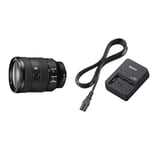 Sony SEL24105G Full Frame E-Mount 24-105mm F4 Constant Lens & BC-QZ1 Battery Charger for NP-FZ100 - Black