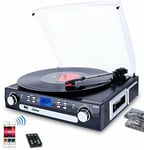 DIGITNOW Vinyl Record Player Bluetooth Turntable With Stereo Speakers Turntable