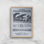 Jurassic World Mosasaurus Sighting Giclee Art Print - A4 - Wooden Frame