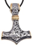 Etnox Tors hammare halsband med guld- och silverfärg